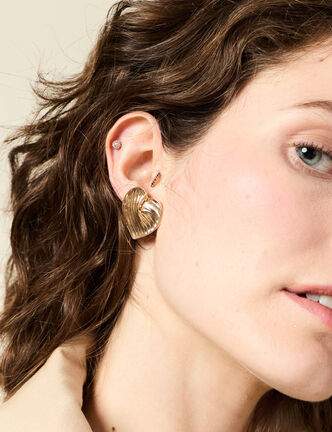 Boucles d'oreilles clous couleur or femme