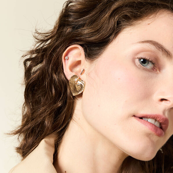 Boucles d'oreilles clous couleur or femme