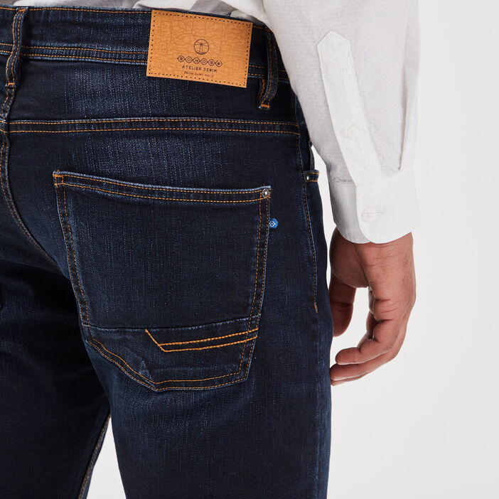 Jeans éco-responsable straight denim brut homme