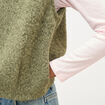 Gilet droit sans manches col rond vert kaki femme