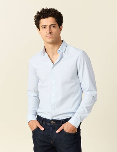 Chemise manches longues bleu ciel homme