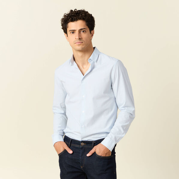 Chemise manches longues bleu ciel homme