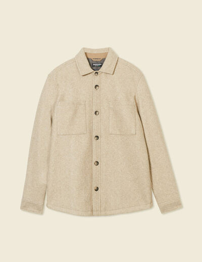 Surchemise boutonnée beige homme
