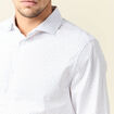 Chemise cintr&eacute;e en coton manches longues blanc homme