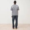 T-shirt droit manches longues col rond gris homme