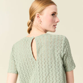 T-shirt manches courtes vert olive femme