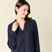 Chemise manches longues bleu marine femme