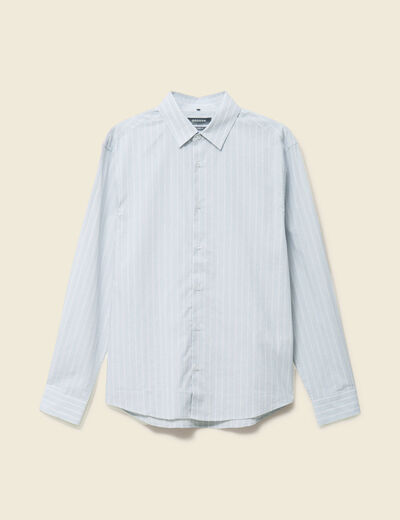 Chemise boyfriend en coton bleu clair homme