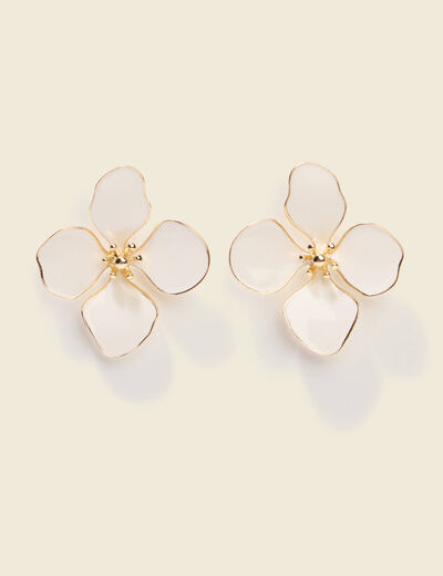 Boucles d'oreilles creme femme