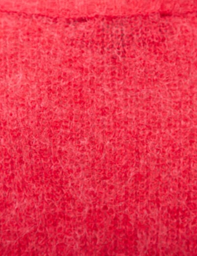 Pull manches longues col rond rouge fonc&eacute; femme