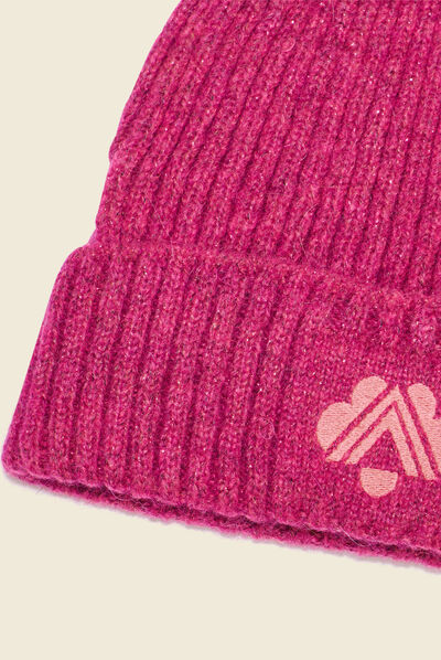 Bonnet tricoté rose fushia femme