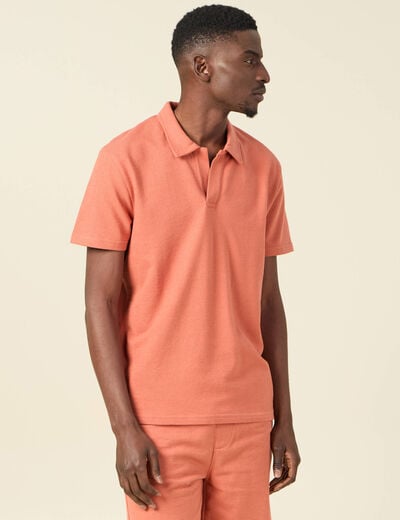 Polo manches courtes rose homme