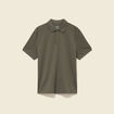 Polo cintr&eacute; manches courtes col polo vert fonc&eacute; homme