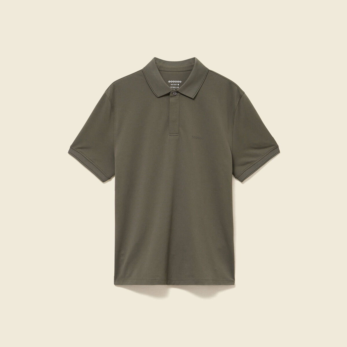Polo cintr&eacute; manches courtes col polo vert fonc&eacute; homme