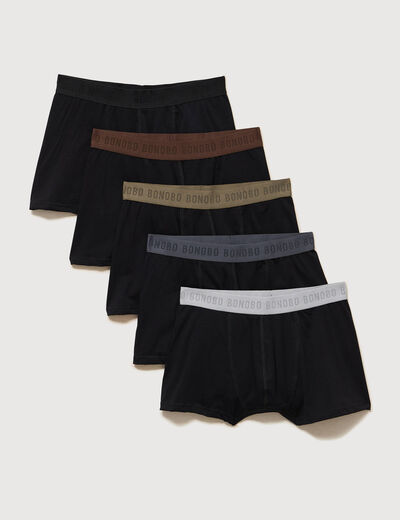 Lot de 5 boxers noir homme