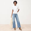 Jeans bootcut taille standard denim stone femme