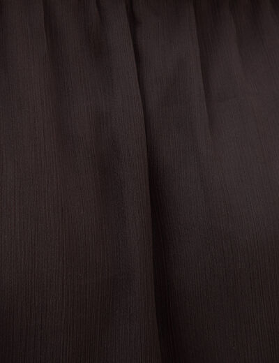 Jupe en voile doubl&eacute;e marron fonc&eacute; femme