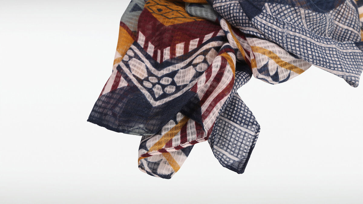 Foulard motif fantaisie bordeaux femme