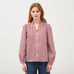 Chemise droite manches longues rouge fonc&eacute; femme