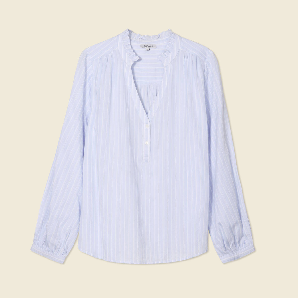 Blouse manches longues bleu ciel femme