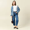 Jeans barrel taille haute denim stone femme