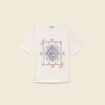 T-shirt en coton manches courtes ivoire femme