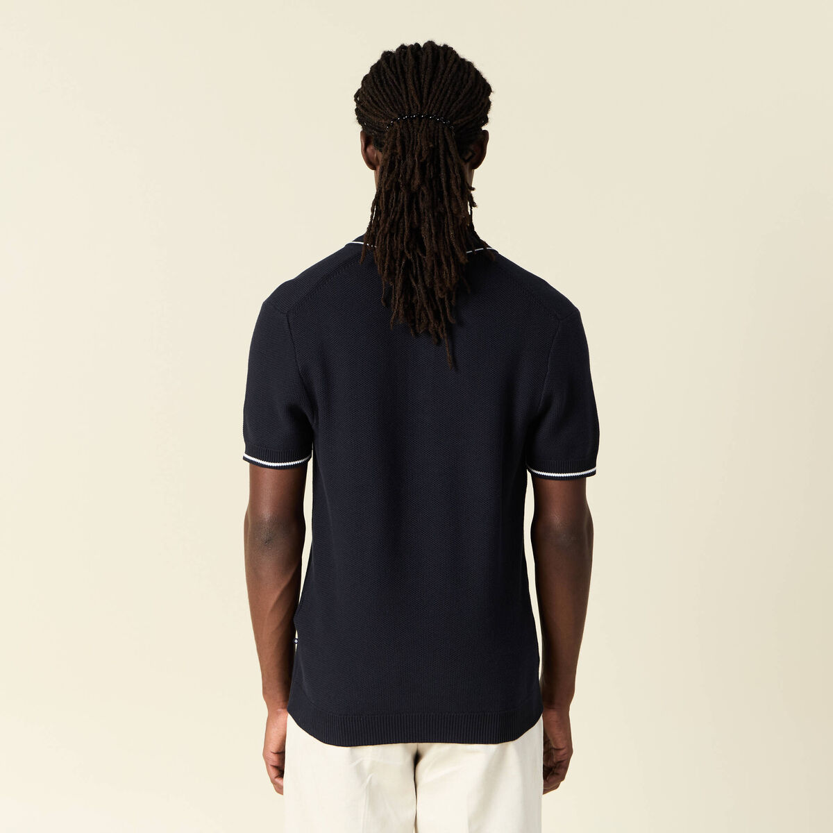 Polo manches courtes bleu marine homme
