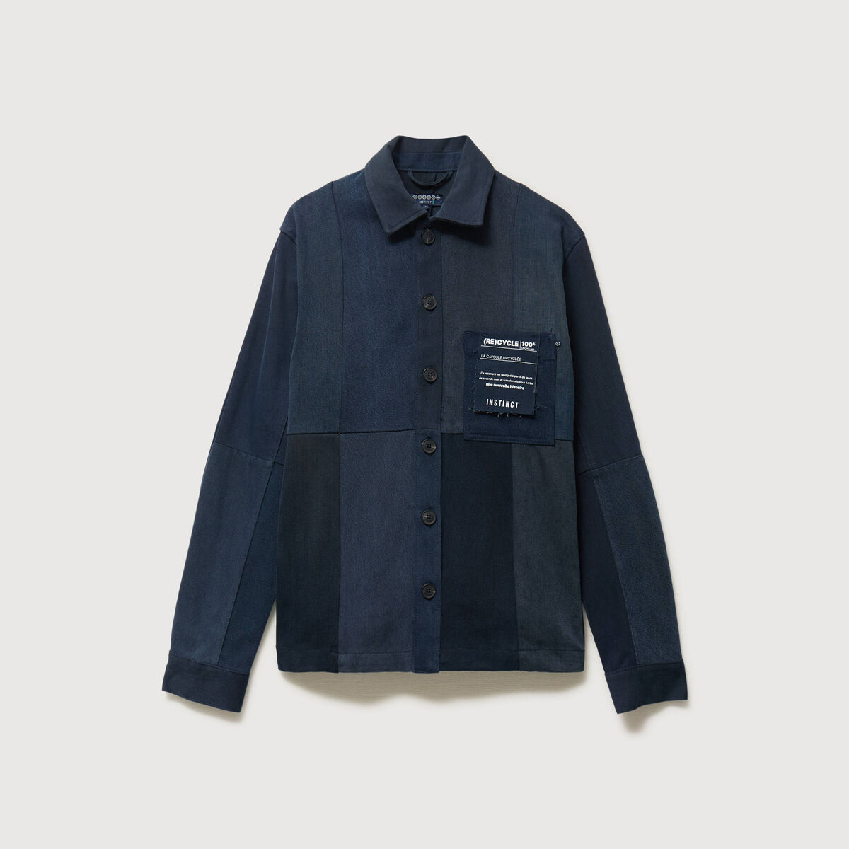 Surchemise droite manches longues denim brut homme