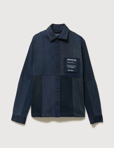 Surchemise droite manches longues denim brut homme
