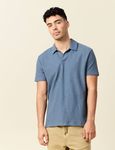 Polo manches courtes bleu foncé homme