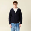 Parka courte &agrave; capuche bleu fonc&eacute; homme