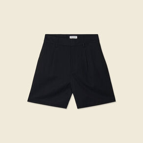Bermuda droit taille haute noir femme