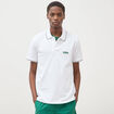 Polo cintr&eacute; en coton manches courtes blanc homme