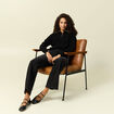 Pull col camionneur manches longues noir femme