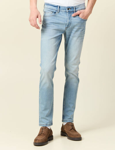 Jeans slim 5 poches denim used homme