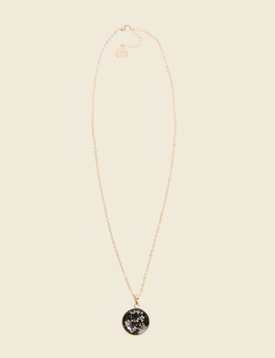 Collier avec pendentif noir femme