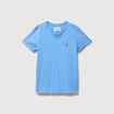 T-shirt droit col rond manches courtes bleu clair femme