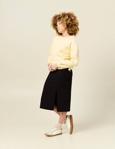 Sweat manches longues jaune clair femme