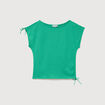 T-shirt ajust&eacute; col rond manches courtes vert femme