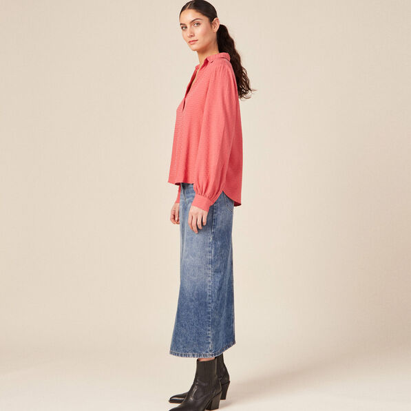 blouse manches longues terracotta femme Blouse manches longues terracotta femme