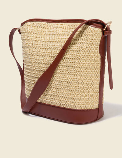 Sac bandouli&egrave;re avec doublure marron femme