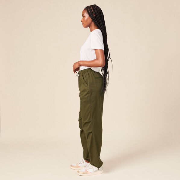 Pantalon battle bas élastiqué vert kaki femme