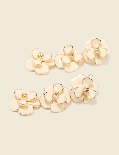 Boucles d'oreilles creme femme