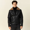Blouson aviateur simili cuir noir homme
