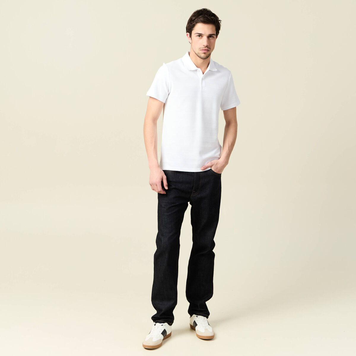 Jeans regular 5 poches denim brut clean homme