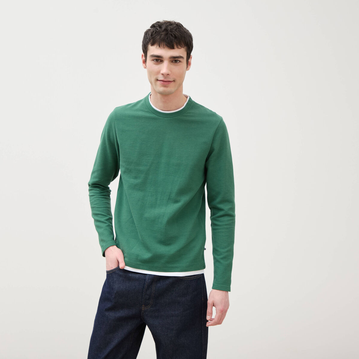 T-shirt manches longues vert homme