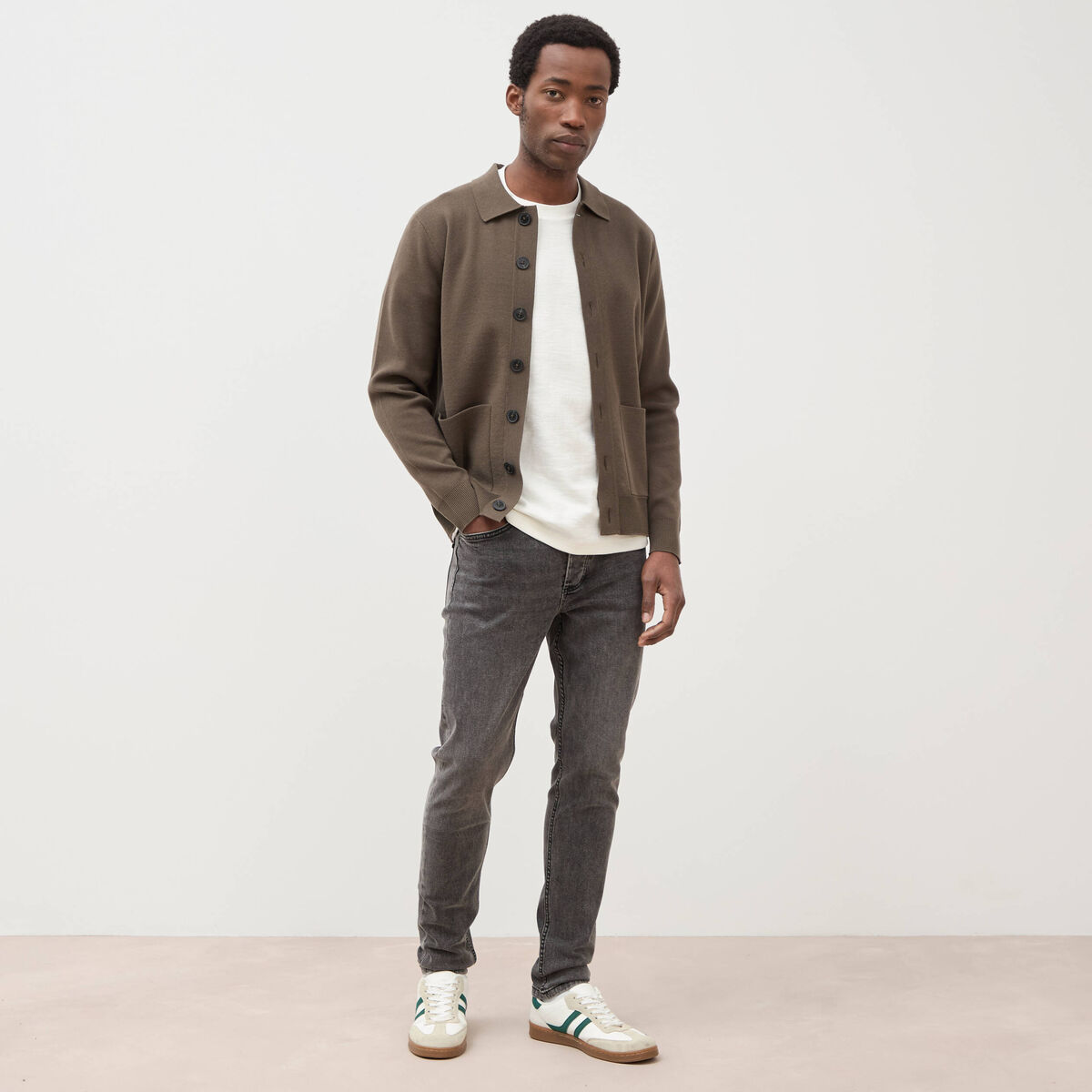 Jeans skinny tapered denim snow noir homme