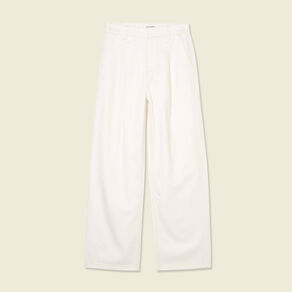 jeans large a pinces denim blanc femme Jeans large à pinces denim blanc femme
