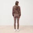 Sweat boyfriend &agrave; capuche marron femme