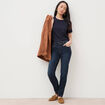 Jeans slim 7/8&egrave;me denim brut femme